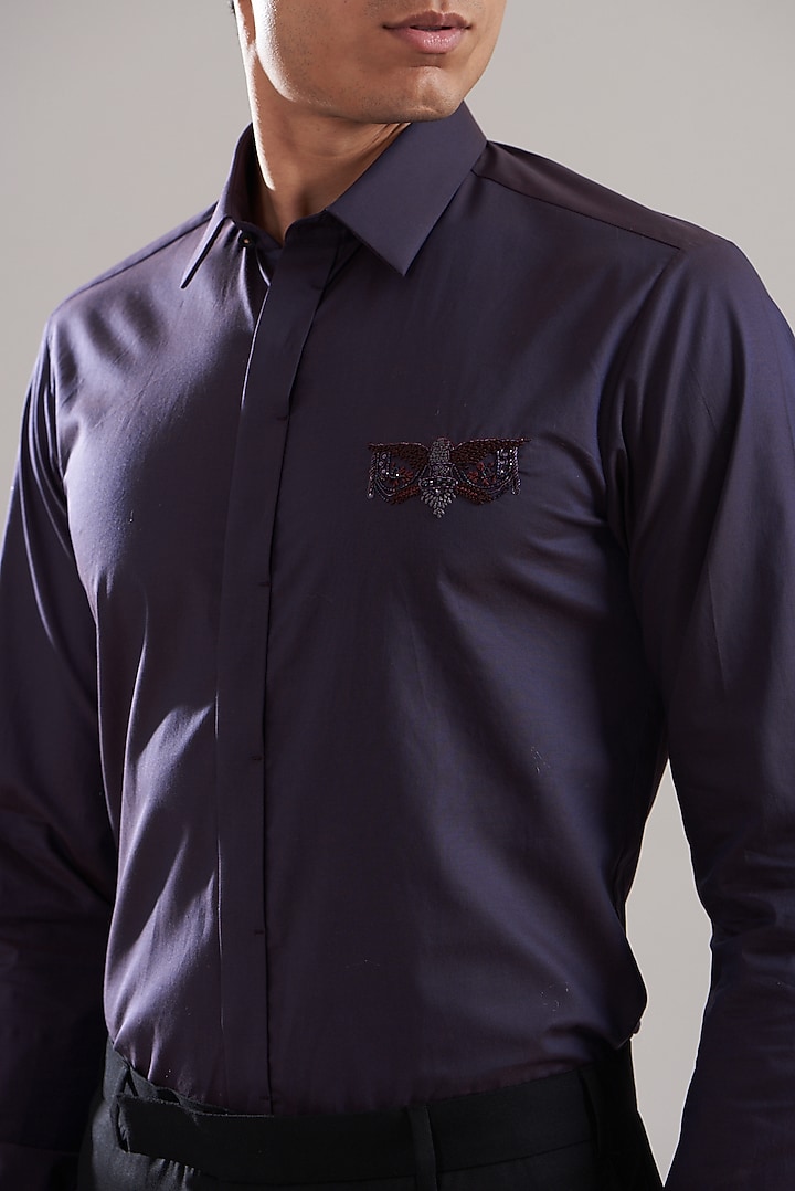 Purple Egyptian Giza Cotton Summer Shirt by ASUKA at Pernia's Pop Up Shop