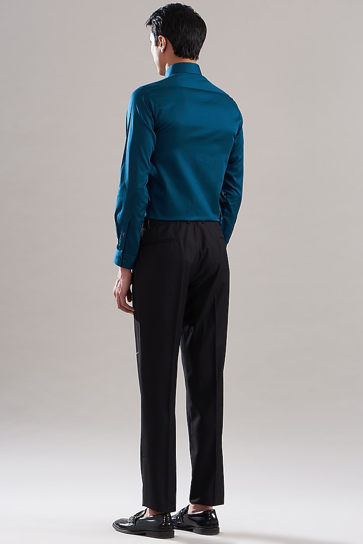 Teal Egyptian Giza Cotton Summer Shirt by ASUKA at Pernia's Pop Up Shop
