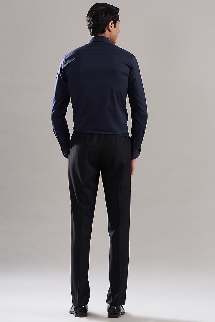 Navy Egyptian Giza Cotton Summer Shirt by ASUKA at Pernia's Pop Up Shop