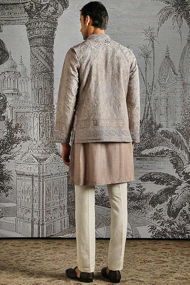 Pastel Blush Raw Silk Textured Bundi Set by ASUKA at Pernia's Pop Up Shop