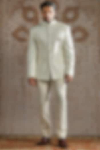 Ivory Suiting Wedding Bandhgala Set by ASUKA at Pernia's Pop Up Shop