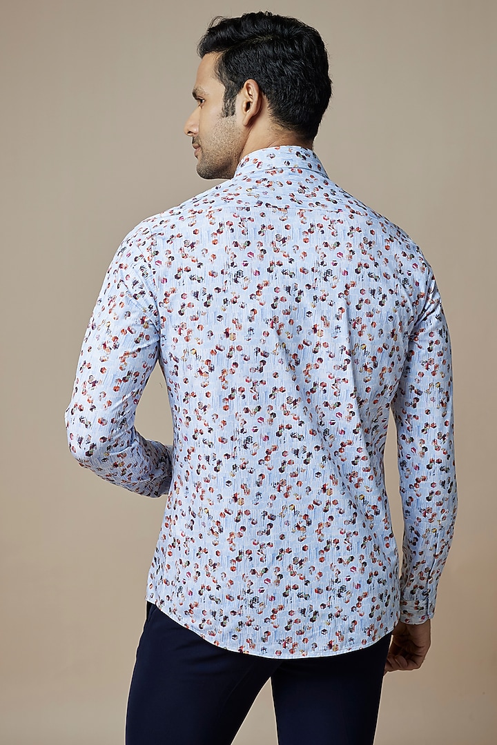 White Knit Printed Summer Shirt by ASUKA at Pernia's Pop Up Shop