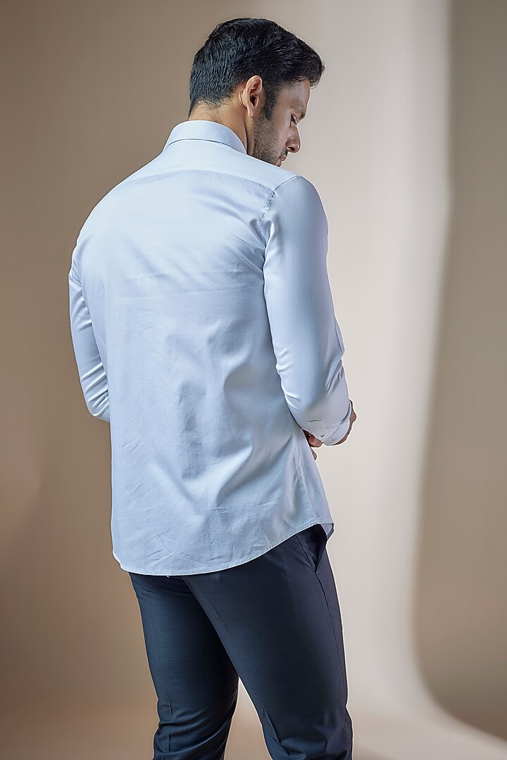 White Cotton Printed Party Wear Shirt by ASUKA at Pernia's Pop Up Shop