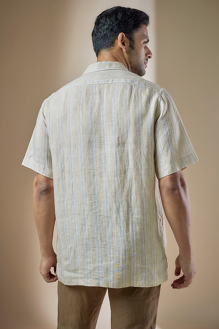 Cream Pure Linen Summer Shirt by ASUKA at Pernia's Pop Up Shop