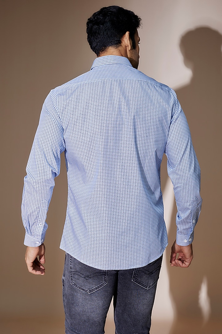 Blue Cotton Printed Party Wear Shirt by ASUKA at Pernia's Pop Up Shop