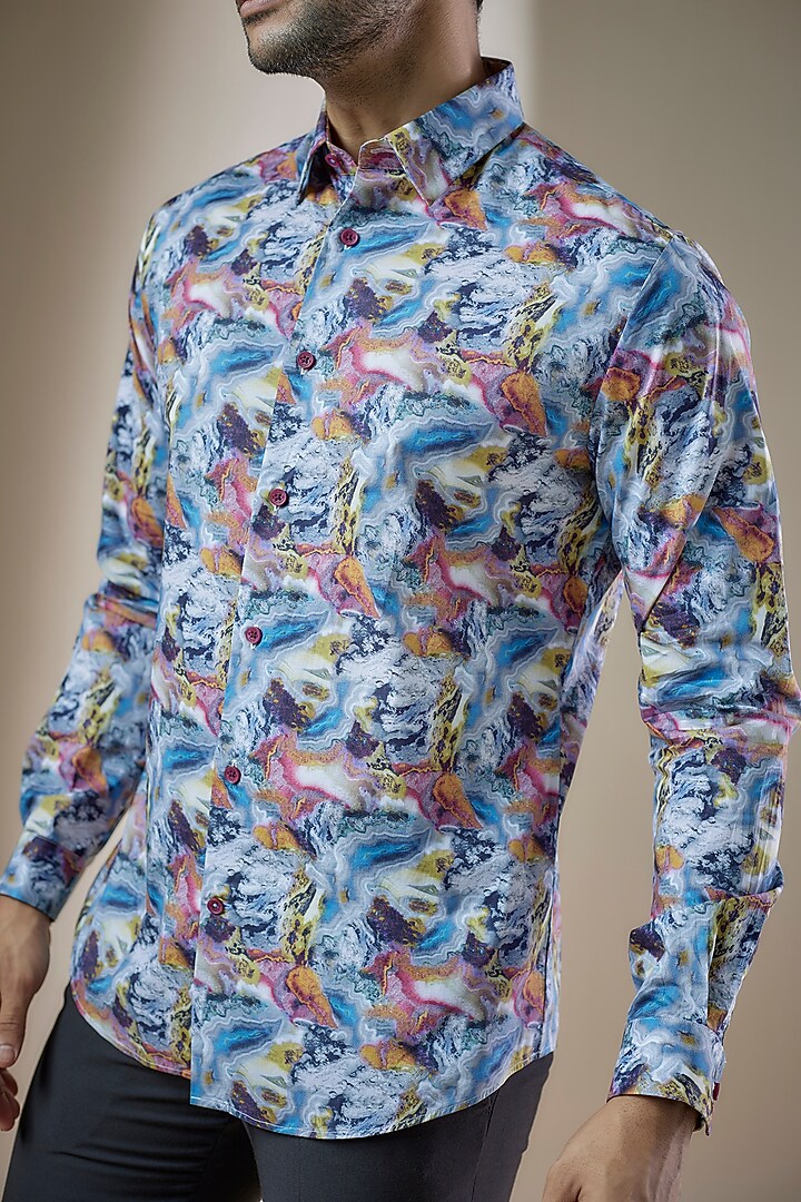 Multi-Colored Cotton Printed Party Wear Shirt by ASUKA at Pernia's Pop Up Shop