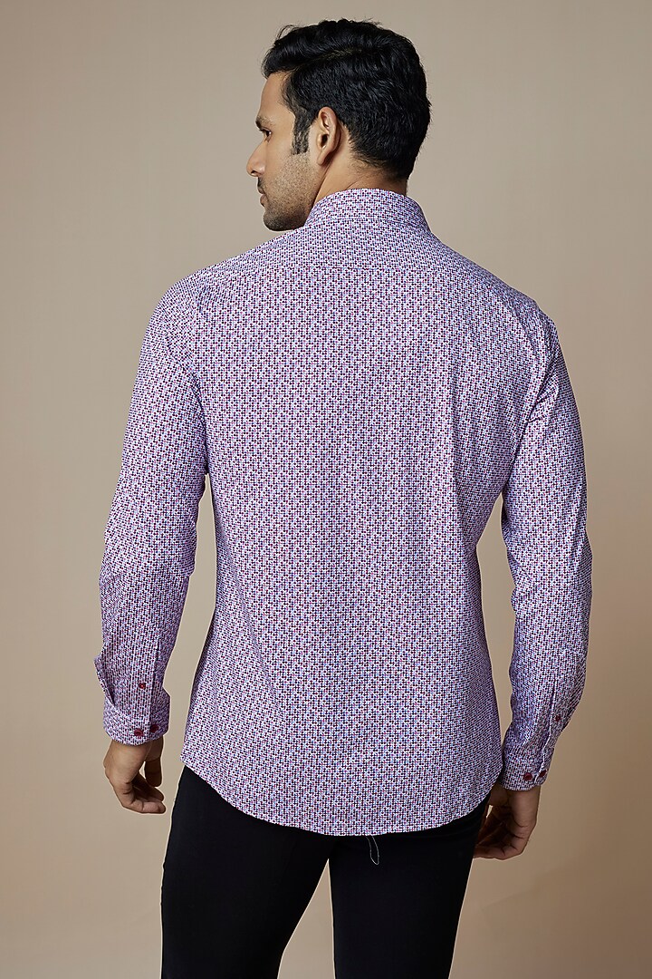 Purple Knit Printed Summer Shirt by ASUKA at Pernia's Pop Up Shop