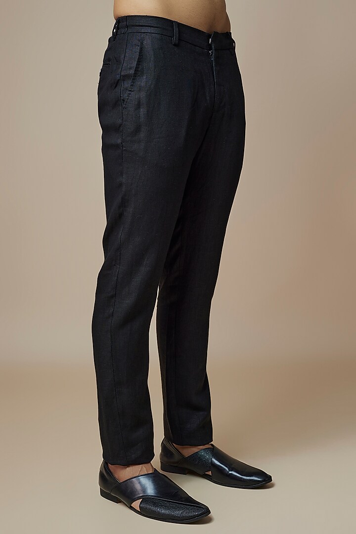 Black Linen Trousers by ASUKA at Pernia's Pop Up Shop