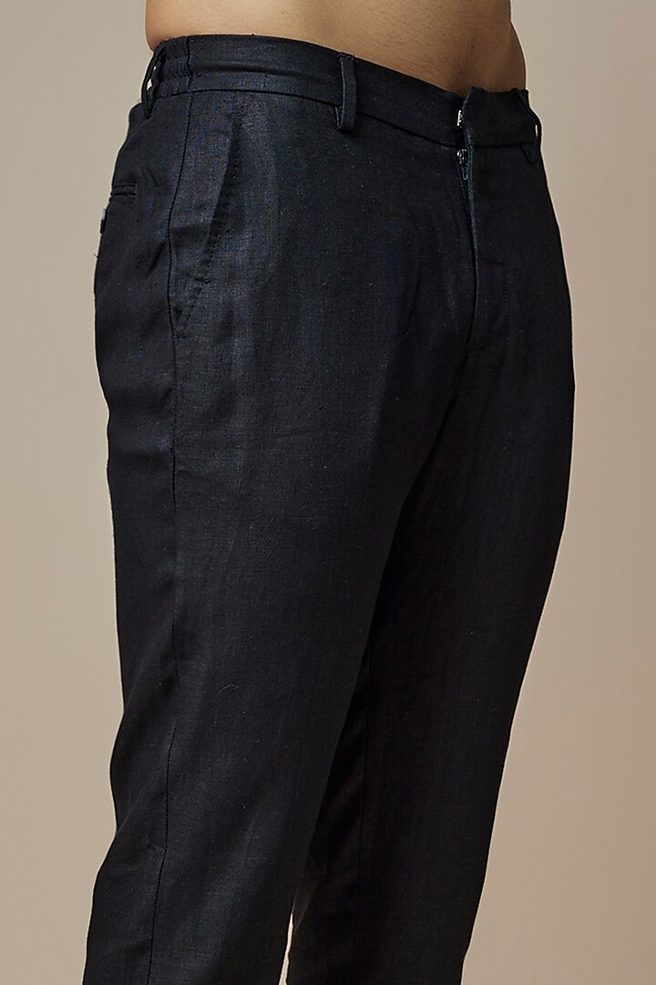 Black Linen Trousers by ASUKA at Pernia's Pop Up Shop