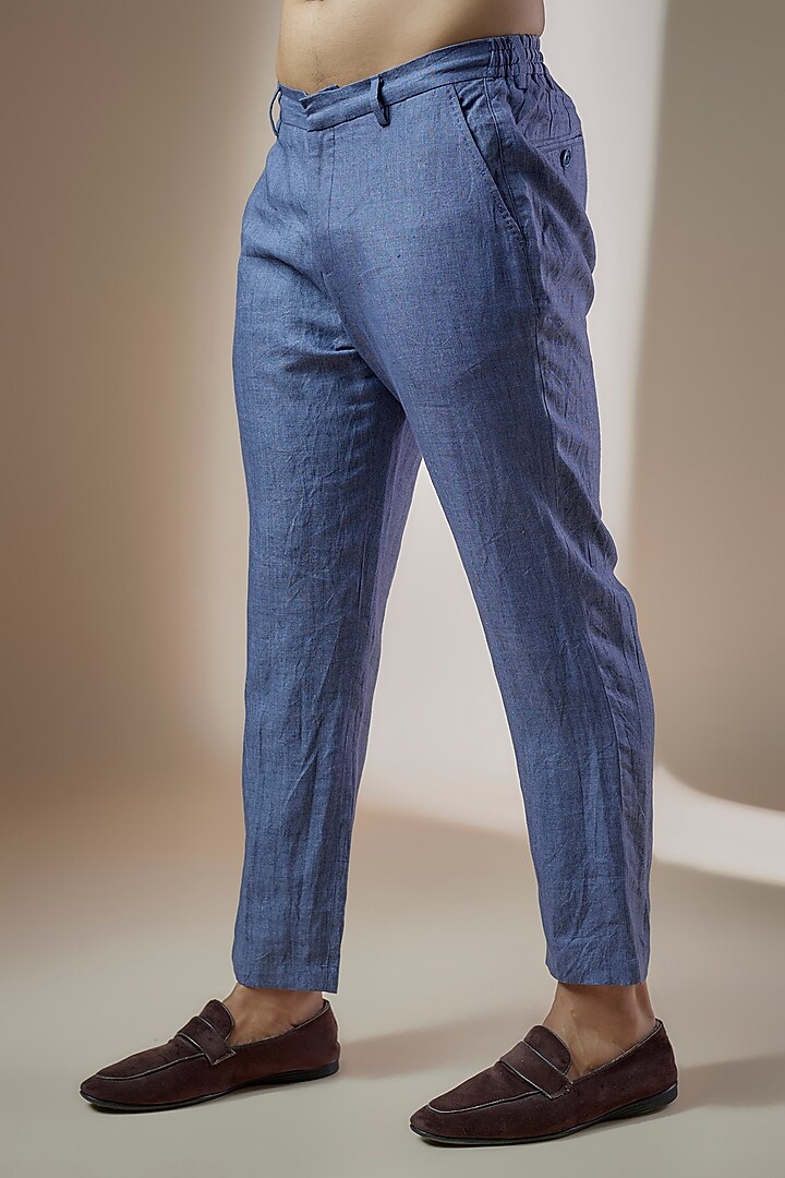 Indigo Linen Trousers by ASUKA at Pernia's Pop Up Shop