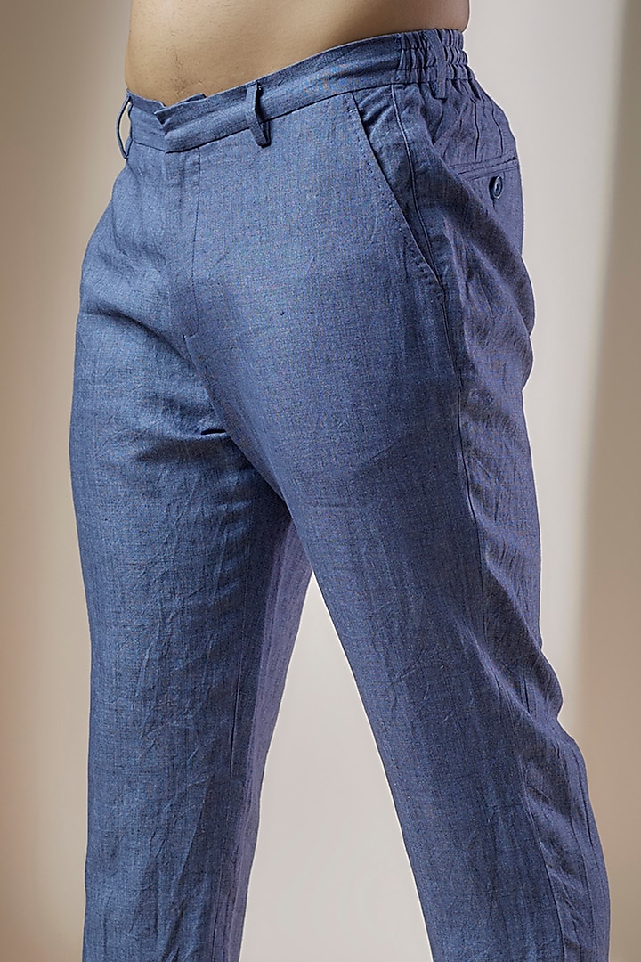 Indigo Linen Trousers by ASUKA at Pernia's Pop Up Shop