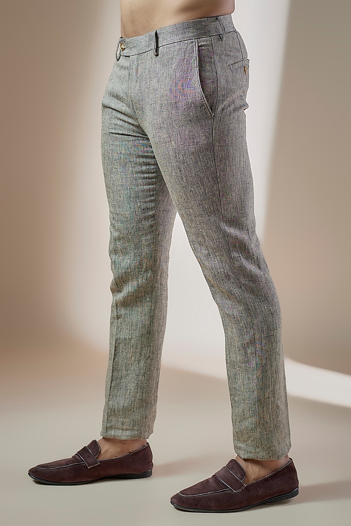 Grey Linen Trousers by ASUKA at Pernia's Pop Up Shop