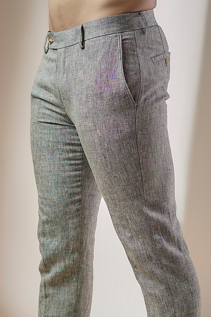 Grey Linen Trousers by ASUKA at Pernia's Pop Up Shop