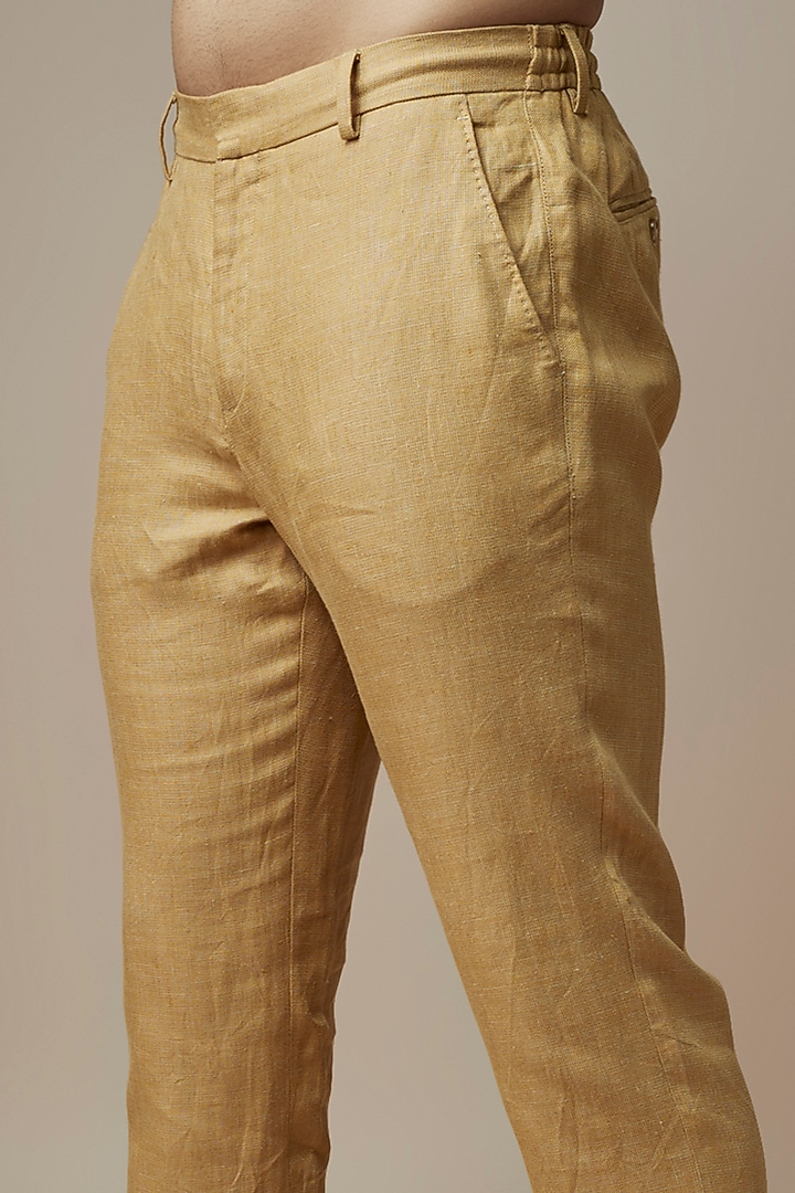 Gold Linen Trousers by ASUKA at Pernia's Pop Up Shop