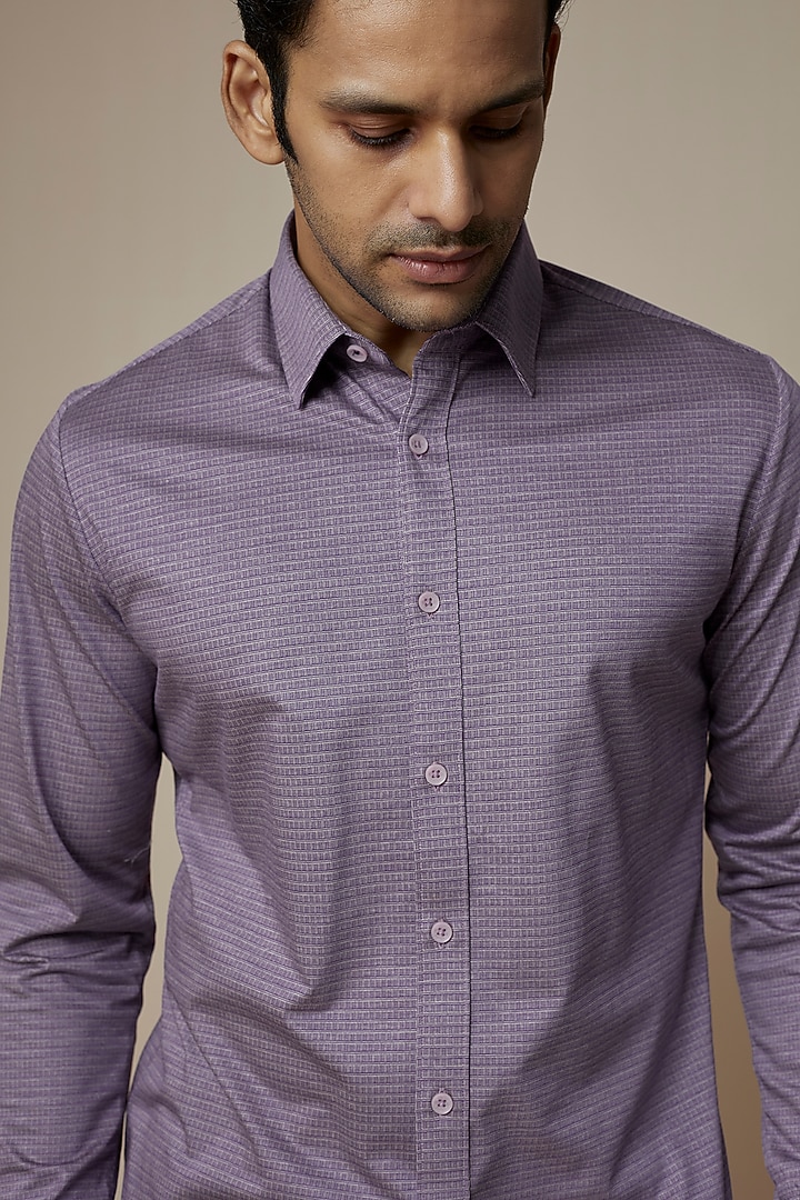 Purple Cotton Knit Summer Shirt by ASUKA at Pernia's Pop Up Shop