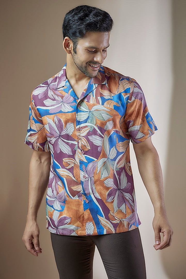 Multi-Colored Cotton Printed Summer Shirt by ASUKA at Pernia's Pop Up Shop