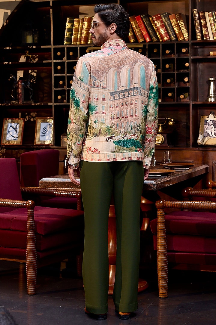 Multi-Colored Poly Corduroy Printed Bomber Jacket by ASUKA at Pernia's Pop Up Shop