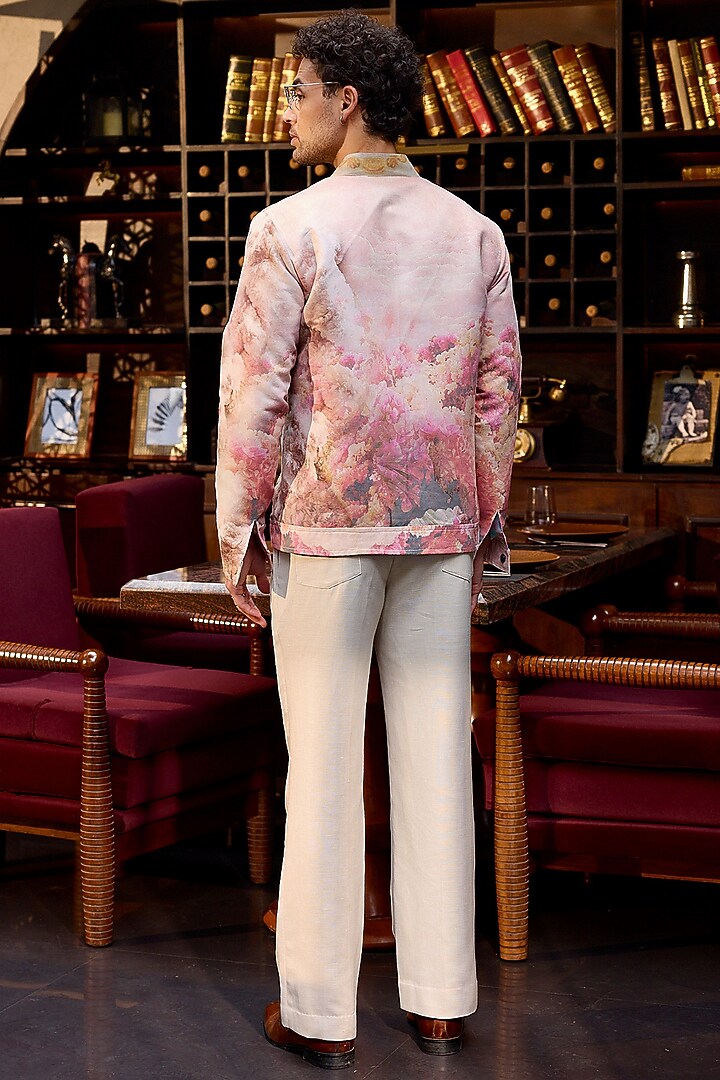 Multi-Colored Suede Printed Bomber Jacket by ASUKA at Pernia's Pop Up Shop