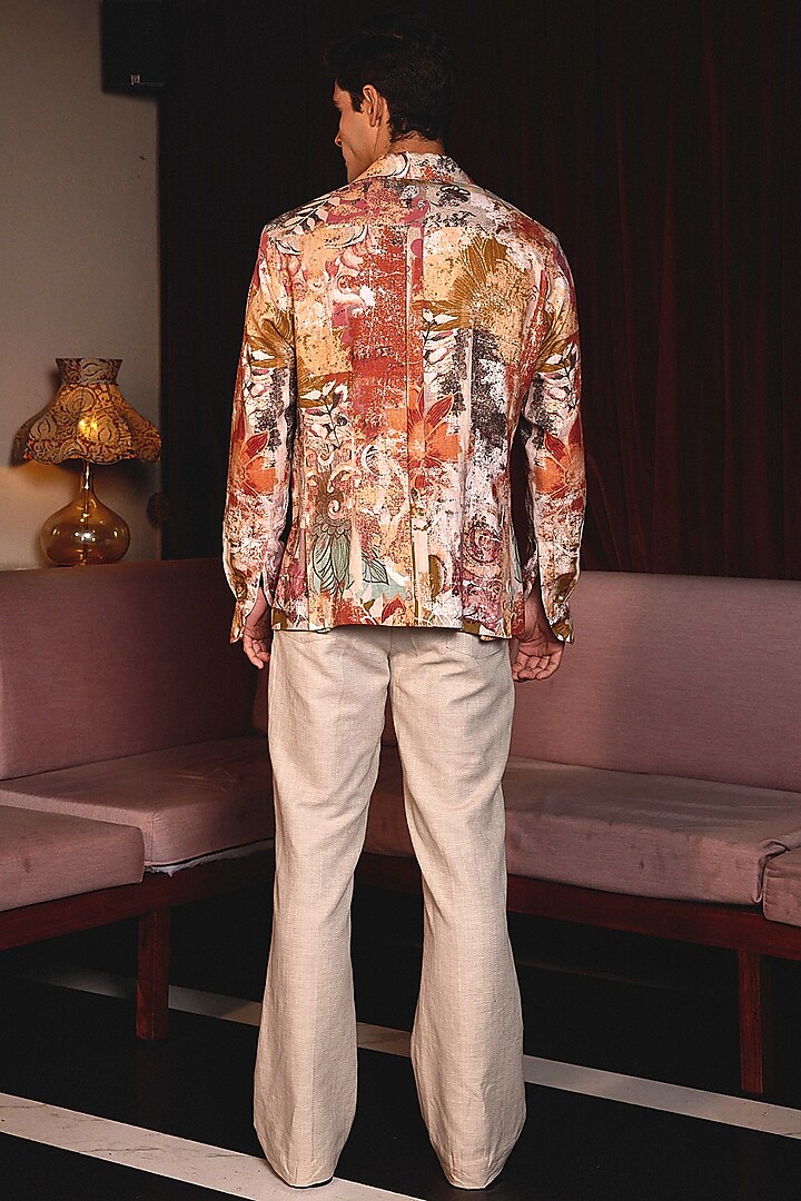 Multi-Colored Linen Abstract Floral Printed Shacket by ASUKA at Pernia's Pop Up Shop