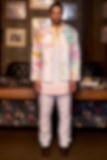 Multi-Colored Linen Hand Painted Bomber Jacket Set by ASUKA at Pernia's Pop Up Shop
