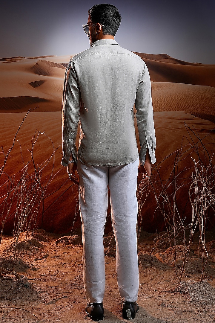 Phoenix Linen Embroidered Party Wear Shirt by ASUKA at Pernia's Pop Up Shop