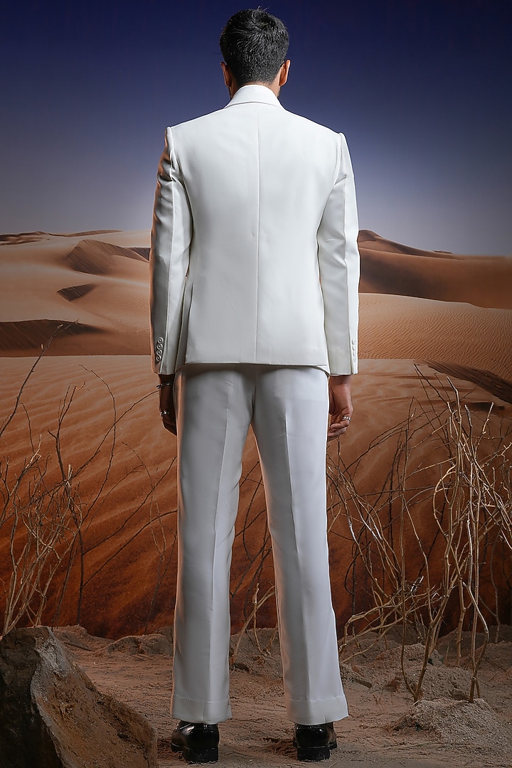 White Lachka Hand Painted & Hand Embroidered Jacket Set by ASUKA at Pernia's Pop Up Shop