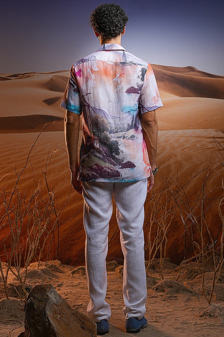 Linen Printed Cuban Party Wear Shirt by ASUKA at Pernia's Pop Up Shop