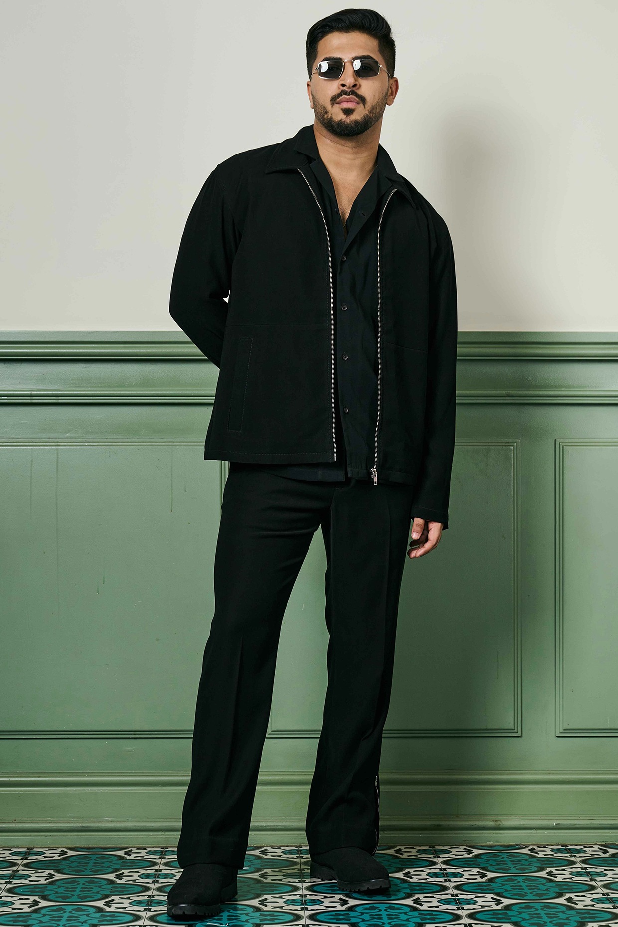 Black Lachka Knitted & Premium Knitted Co-Ord Set by ASUKA at