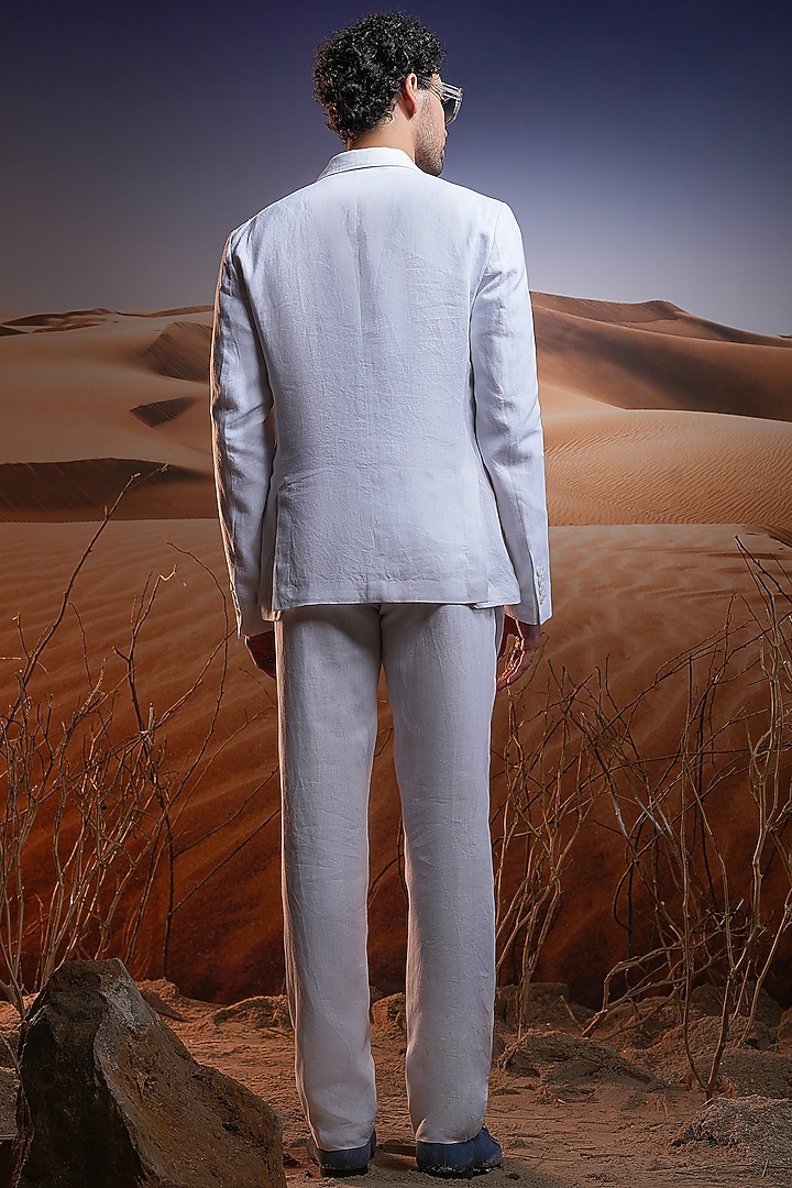 Pristine White Linen Blazer by ASUKA at Pernia's Pop Up Shop
