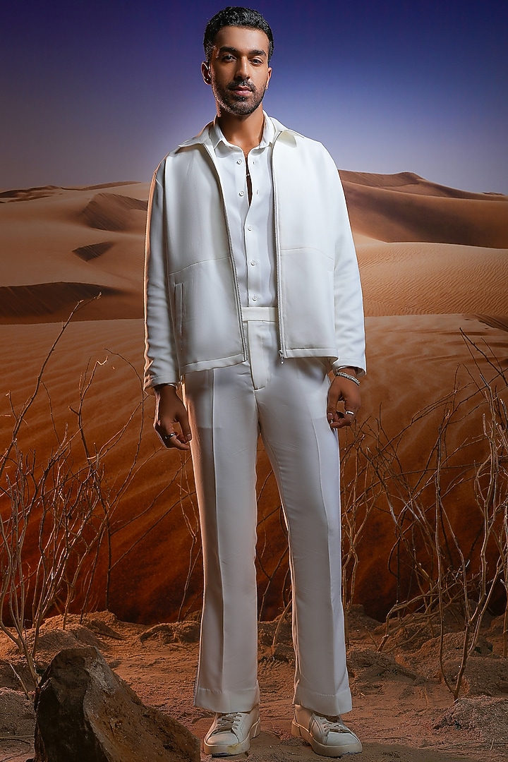 White Lachka Knitted Co-ord Set by ASUKA at Pernia's Pop Up Shop