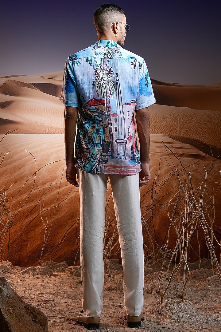 Linen Printed Cuban Party Wear Shirt by ASUKA at Pernia's Pop Up Shop
