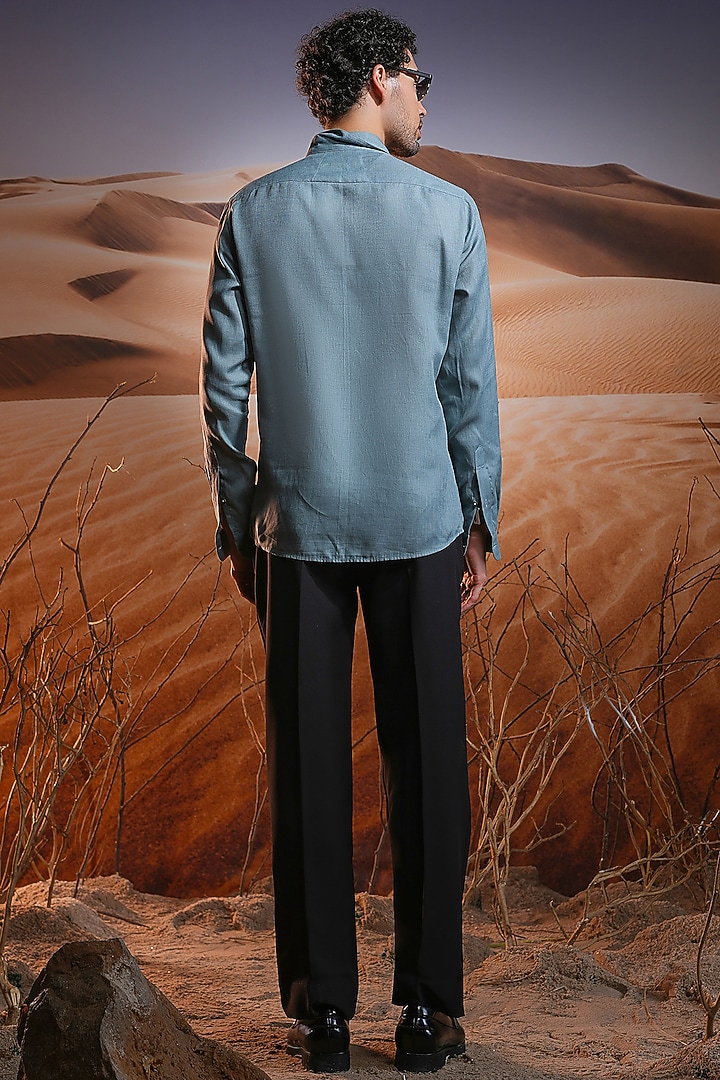 Linen Hand Painted & Hand Embroidered Wedding Shirt by ASUKA at Pernia's Pop Up Shop