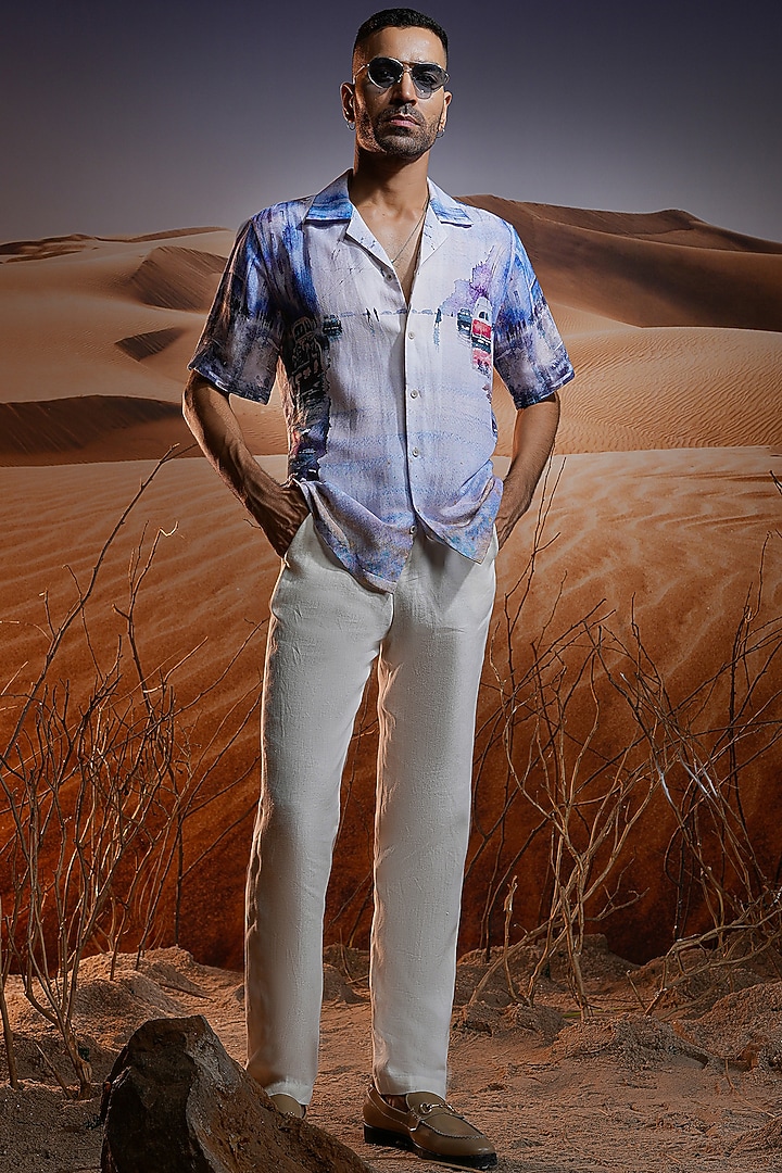 Linen Printed Cuban Party Wear Shirt by ASUKA at Pernia's Pop Up Shop