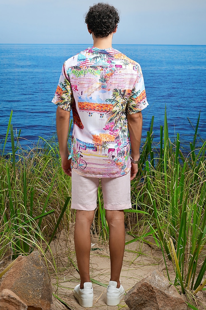 Multi-Colored Linen Tropical Printed Party Wear Shirt by ASUKA at Pernia's Pop Up Shop