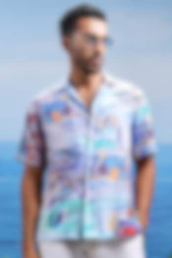 Multi-Colored Linen Printed Shirt by ASUKA