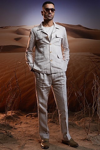 Beige Linen Co-Ord Set by ASUKA