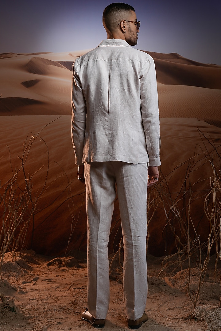 Beige Linen Co-Ord Set by ASUKA at Pernia's Pop Up Shop