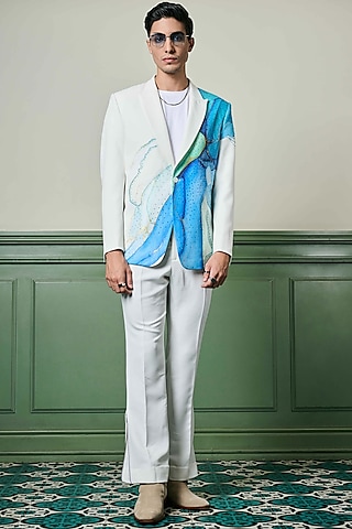 White Lachka Hand Painted Tuxedo Set by ASUKA