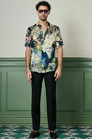Multi-Colored Habutai Silk Shirt by ASUKA
