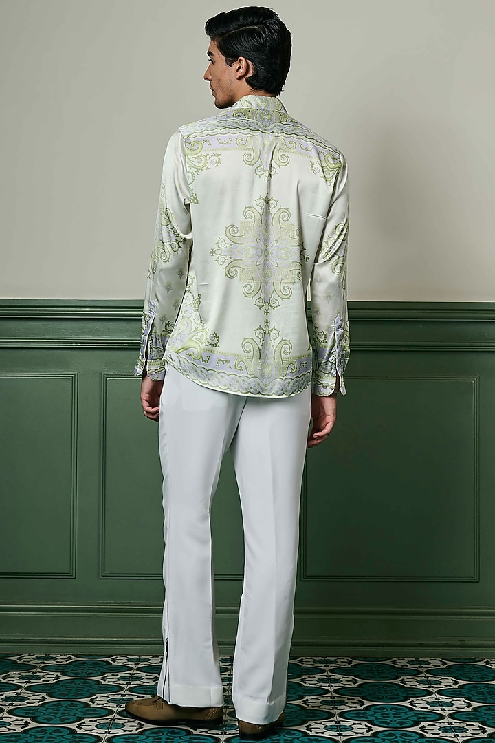 Ivory Habutai Silk Party Wear Shirt by ASUKA at Pernia's Pop Up Shop
