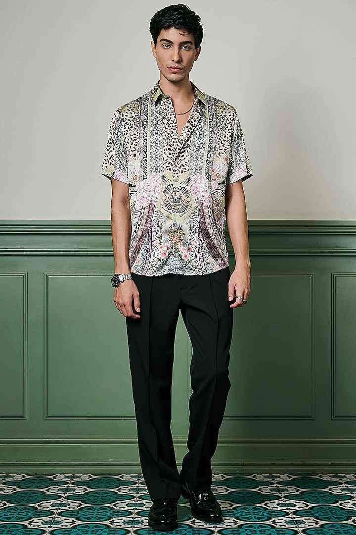 Multi-Colored Habutai Silk Party Wear Shirt by ASUKA at Pernia's Pop Up Shop