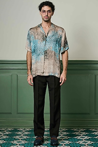 Multi-Colored Habutai Silk Shirt by ASUKA