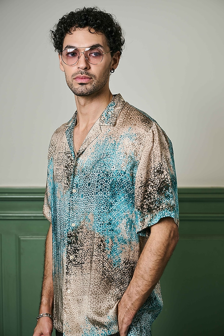 Multi-Colored Habutai Silk Party Wear Shirt by ASUKA at Pernia's Pop Up Shop
