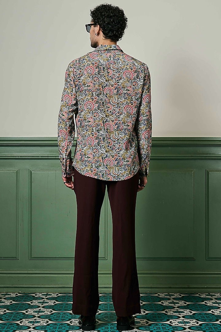 Multi-Colored Habutai Silk Party Wear Shirt by ASUKA at Pernia's Pop Up Shop
