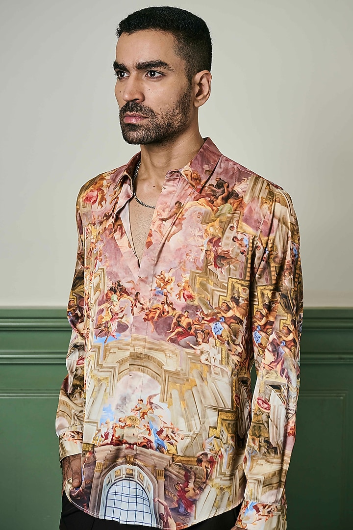 Multi-Colored Habutai Silk Party Wear Shirt by ASUKA at Pernia's Pop Up Shop