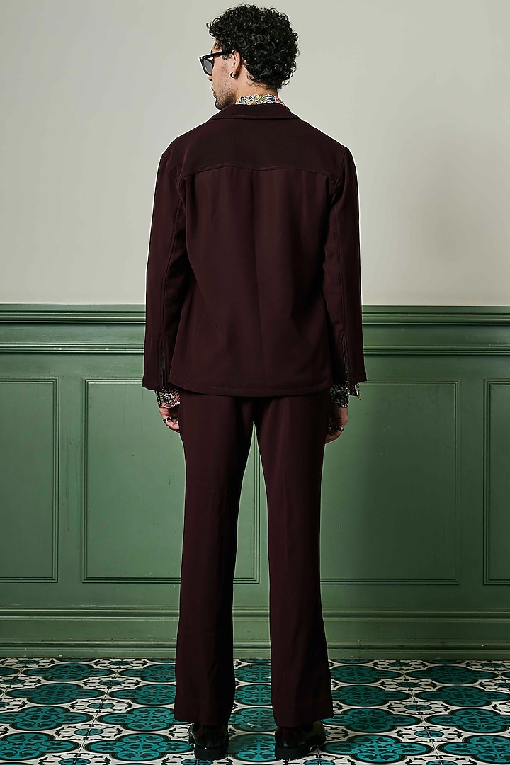 Wine Lachka Knitted & Premium Knitted Co-Ord Set by ASUKA at Pernia's Pop Up Shop