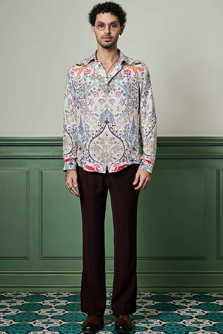 Multi-Colored Habutai Silk Shirt by ASUKA at Pernia's Pop Up Shop