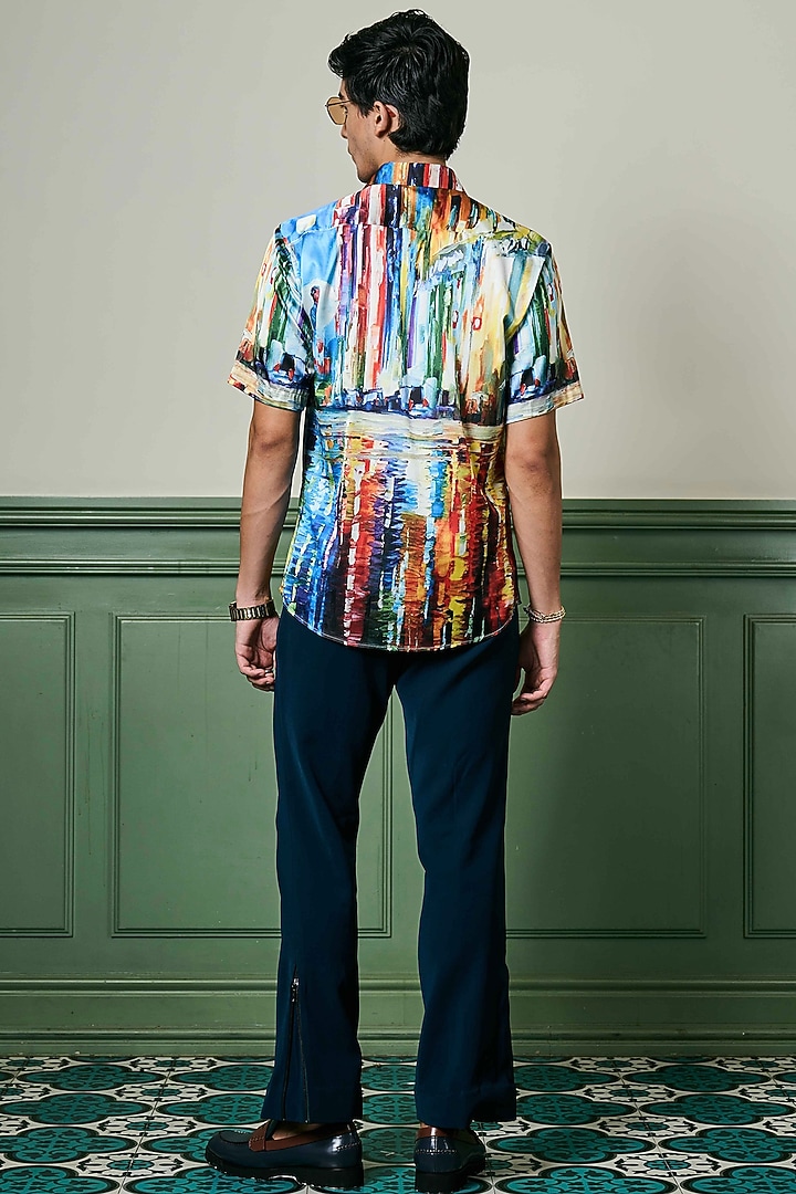 Multi-Colored Habutai Silk Party Wear Shirt by ASUKA at Pernia's Pop Up Shop