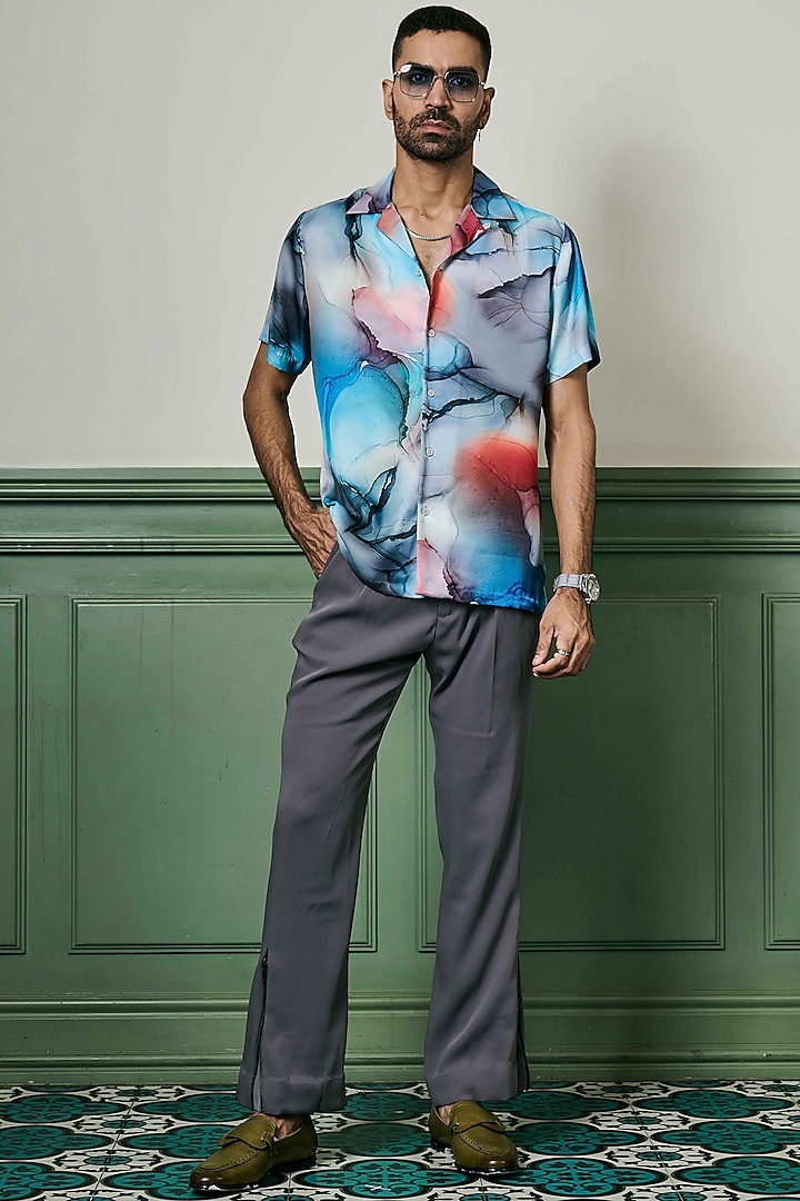 Multi-Colored Habutai Silk Shirt by ASUKA at Pernia's Pop Up Shop