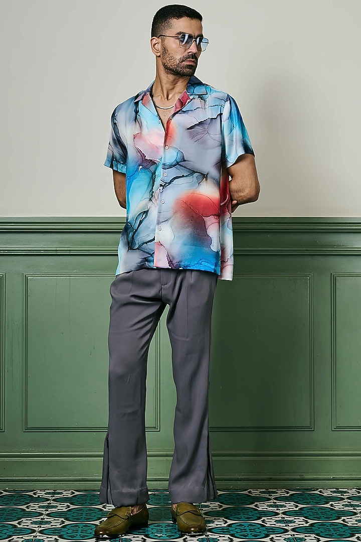 Multi-Colored Habutai Silk Party Wear Shirt by ASUKA at Pernia's Pop Up Shop